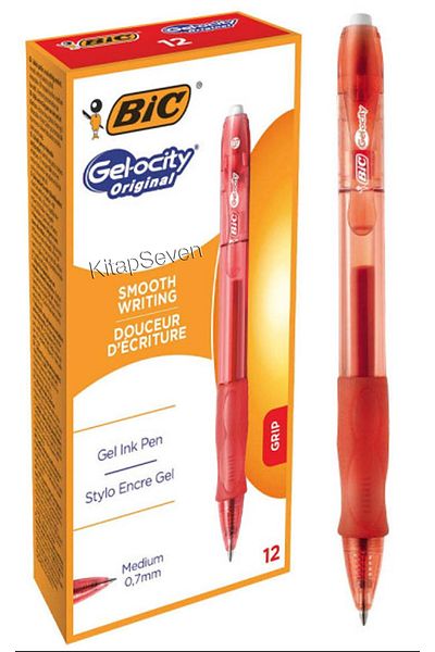 Bic Red Gel, Ballpoint Pen, Gel-Ocity Original