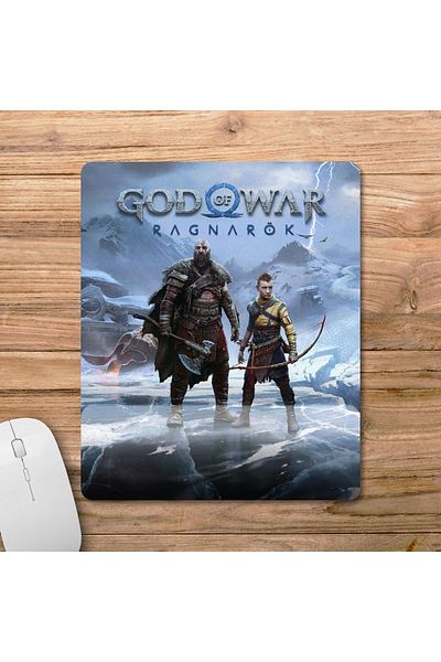 Pixxa موديل لوحة ماوس مع مسند للمعصم من God Of War Ragnarök - 2 بيضاوي