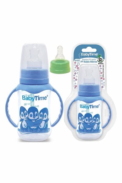 Babytime Baby Time Silikon Kiraz Uçlu Kulplu Biberon 150ml