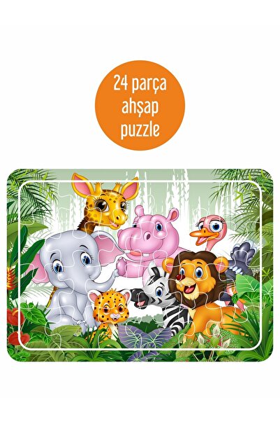 LİPYOS Sevimli Hayvanlar 24 Parça Ahşap Puzzle