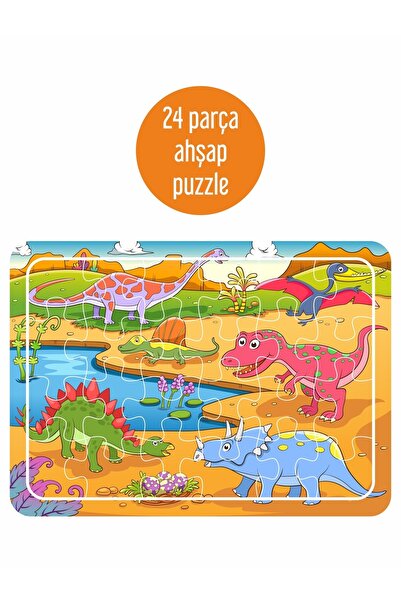 LİPYOS Sevimli Dinazorlar 24 Parça Ahşap Puzzle