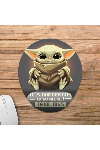 Pixxa نموذج لوحة ماوس يدعم المعصم من Baby Yoda Starbucks - 2 بيضاوي