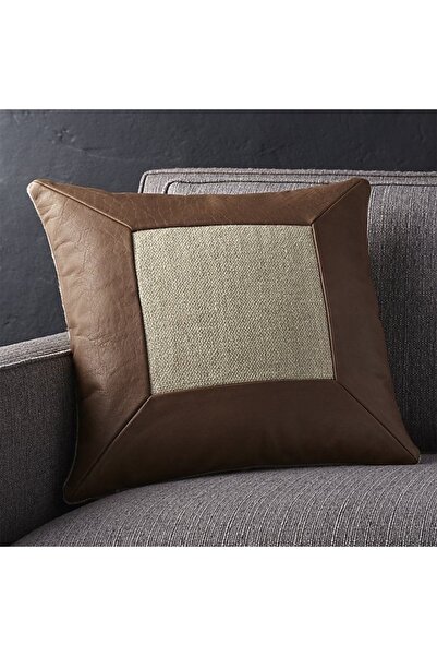 METİNEV Kenarı Kaliteli Suni Deri Ortası Bej Keten Kirlent Klıfı