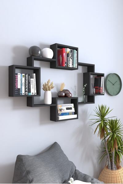dekoronya Nero Dekoratif Duvar Rafı Kitaplık
