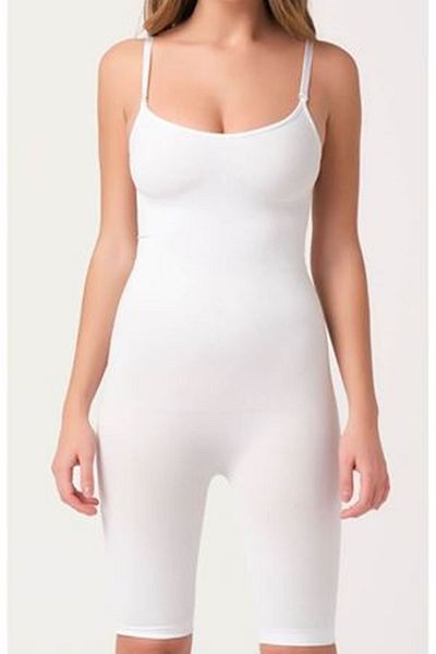 TİSTA Corset alb fără cusături pentru femei, cu picioare