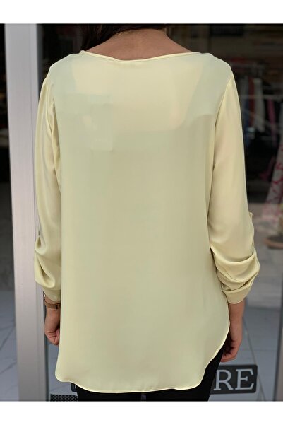 AYHAN Блуза з коміром-човником і плісированою передньою частиною