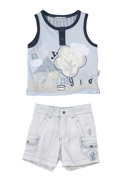 andywawa 6-9 Months, One Size, Baby Boy Sleeveless T-Shirt and Bermuda Shorts Set