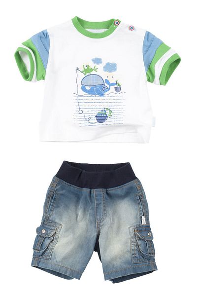 andywawa Baby Boy T-shirt and Denim Bermuda Shorts Set