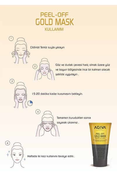 Agiva Peelable 150 ml Gold Mask/gold Mask/2 Pieces