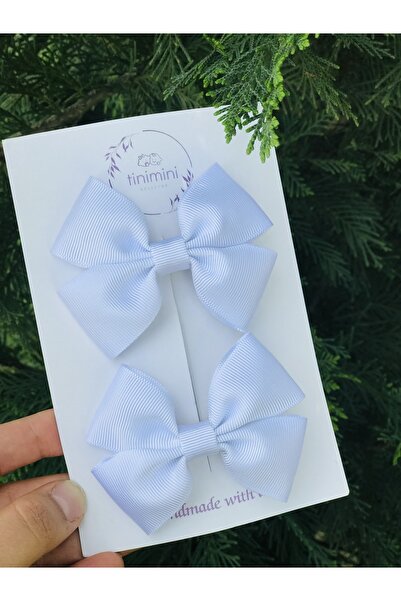 Fleur De Luna Kız Çocuk Beyaz Ikili Fiyonk Pens Toka Seti