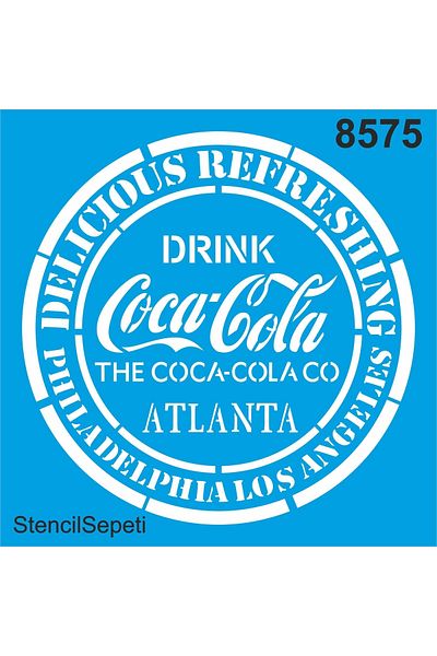 StencilSepeti Coca Cola - Stencil Painting Template 50x50cm - No Refund!