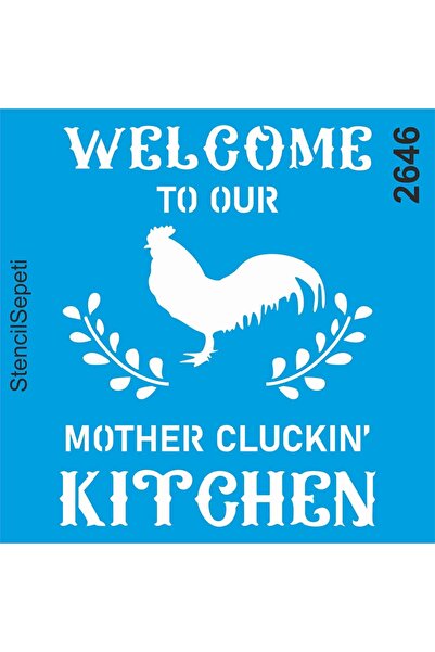 StencilSepeti Mother's Kitchen Pattern - Stencil Painting Template 40x40cm