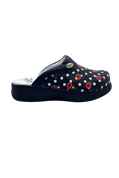 Hipokrat Medikal Sabo Hippocrat Navy Blue Point Floral Patterned Nurse/doctor Sabo