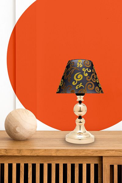 MINIMAL ETICARET VE BILGI TEKNOLOJILERI Omega Contrast Black - Gold Cone Mini Lampshade