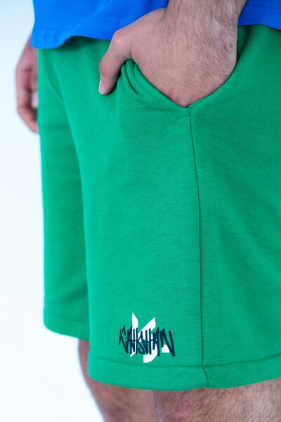 KAHSHAN Unisex Yeşil Standart Fit Normal Kesim Örme Spor Şort
