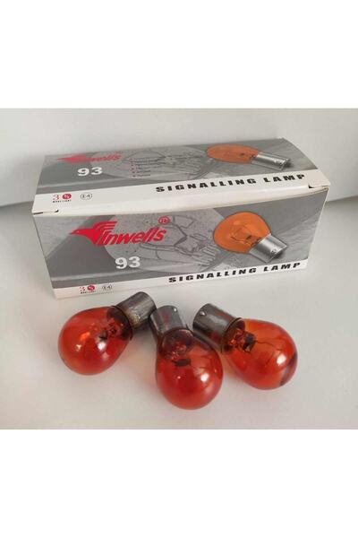 MEHMET OTOMOTİV HIRDAVAT Tek Duy Turuncu Stop Ampul 93 12v 21w 10 Adet (düz T...