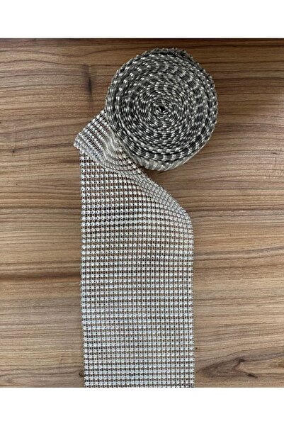 Öztürk شريط زخرفي فضي اللون، مطاط، ورق جاف، 24 صف. الحجر: 2 ملم. 68 سم.