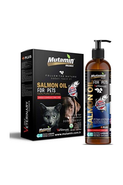 Mutamin Organics Norveç Somon Balık Yağı 400ml – Kedi & Köpekler İçin Omega-3 ile Sağlıklı Tüy ve Bağışıklık