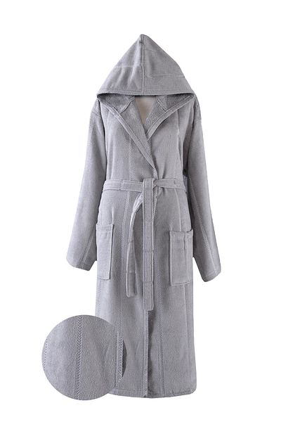 Ephemeris Μπουρνούζι Unisex S/m με βαμβακερή κουκούλα - Lara Grey