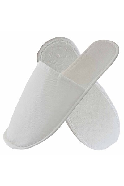 PRİVATE 600 Çift Kaymaz Taban Lüks Elyaf Alt Sünger Takviyeli Beyaz Otel Terl...