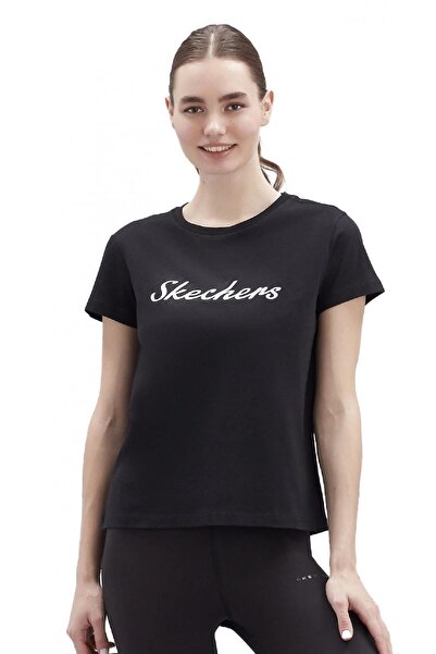 SKECHERS S221180 W Γραφικό σχέδιο - Μαύρο γυναικείο μπλουζάκι