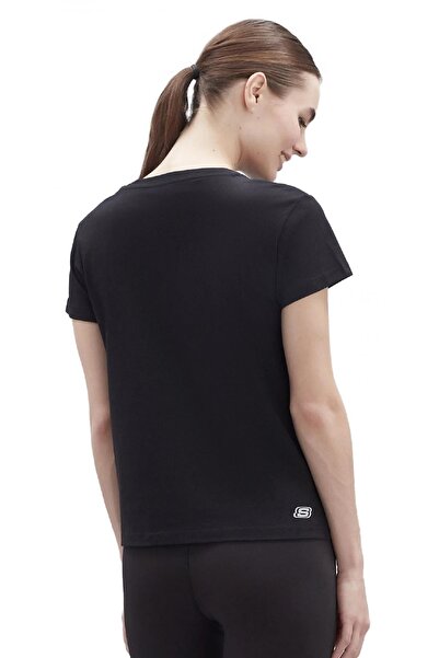 SKECHERS S221180 W Γραφικό σχέδιο - Μαύρο γυναικείο μπλουζάκι