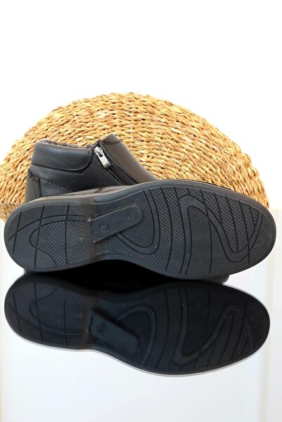 Konfores Γνήσιες Δερμάτινες Ορθοπεδικές Ανδρικές Μπότες - Μαύρες - 40