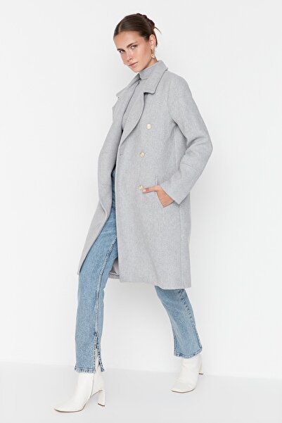 Trendyol Collection Mantel - Grau - Zweireihig