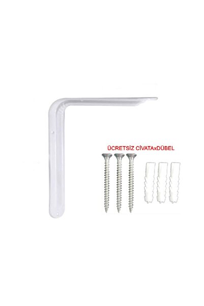 RafBurada 12 Adet Raf Altı Ayağı L Konsol Tüm Boyutlar - Raf Altı Kol 18x24 Cm