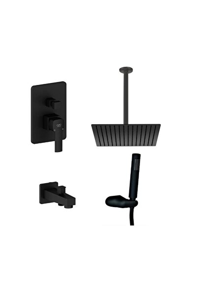 GPD طقم دش مدمج بالكامل Mta160-s Pedra Black من السقف Ads21-s