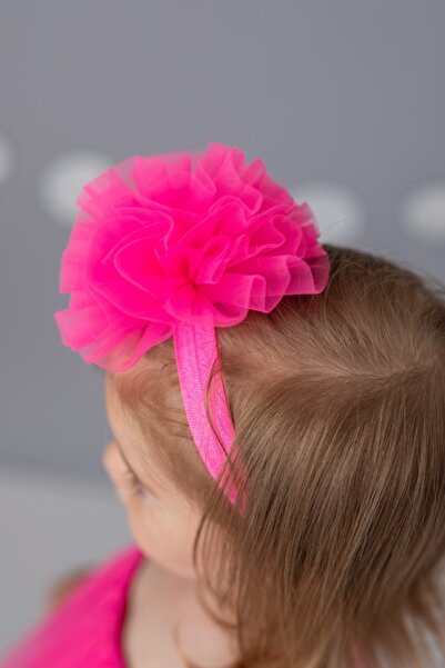 PixyLove Neon Pembe Kız Çocuk Bandana Puffy