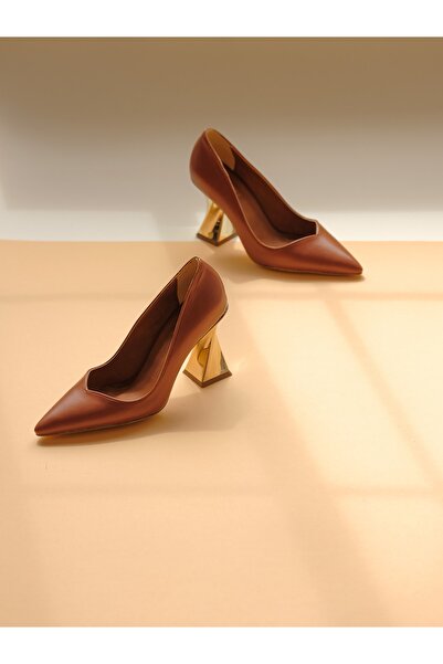 AYAKKABI PRENSİ Дамски обувки Empire Stiletto Taba Matte Stiletto, обувки с висок ток