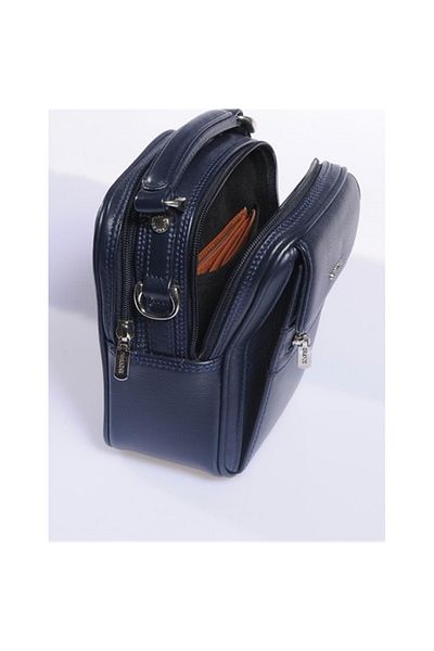 Grande 4586 100% Genuine Leather Men's Handbag Crossbody Bag Navy Blue