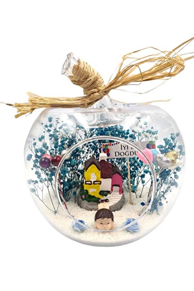 maya sanat Teraryum Iyi Ki Doğdun Erkek Elma ( Cam ) Fanus