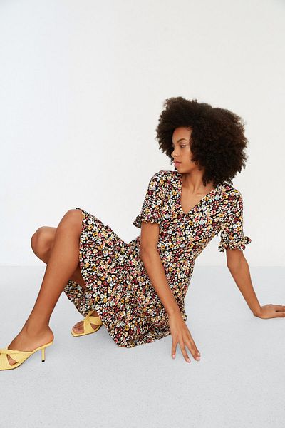 Trendyol Collection Multicolored Floral Print A-line Mini Viscose Woven Dress TWOSS20EL2431