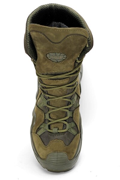 Scooter Ανδρικές αδιάβροχες δερμάτινες στρατιωτικές μπότες τακτικής Nubuck Khaki 1490