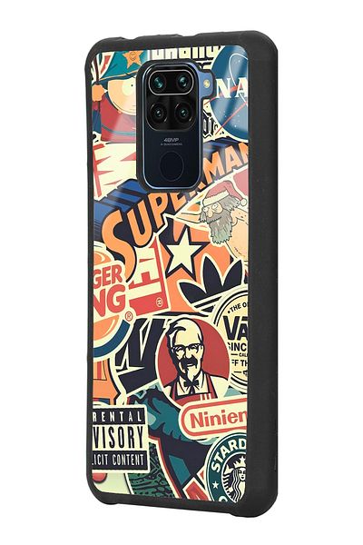 Spoyi حافظة هاتف لامعة بتصميم العلامة التجارية Xiaomi Redmi Note 9 Retro