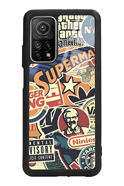 Spoyi Xiaomi Mi 10t Retro Marka Tasarımlı Glossy Telefon Kılıfı