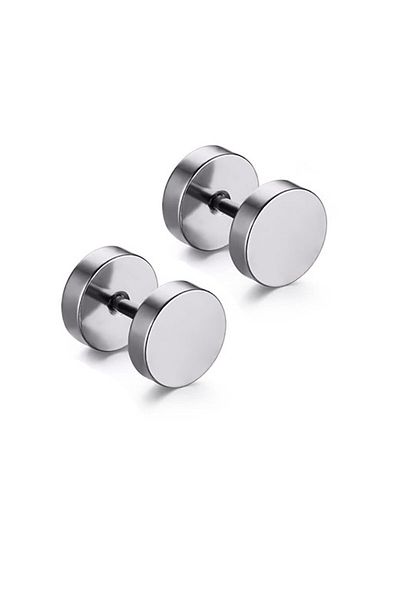 Köstebek Stainless Steel Silver Tunnel Look Earrings