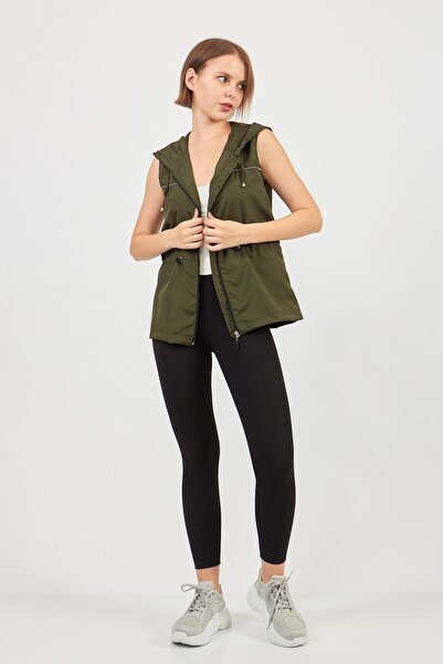 Moda Tuğram Khaki Micro Fabric Vest