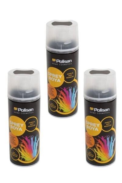 Polisan Avantaj Paket 3 Adet Akrilik Sprey Boya Parlak Beyaz 400 Ml