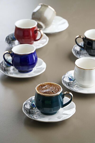 Özlem Tuhafiye أكار بورج- 011018   طقم فناجين قهوة كارمن 6 أشخاص