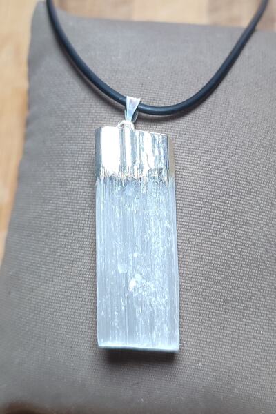 Doğaltaş Selenite Stone Necklace