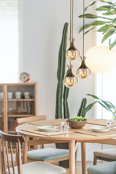 Avonni Avonnı Av-60161-3et Eskitme Kaplama Modern Avize E27 Metal Cam 40cm