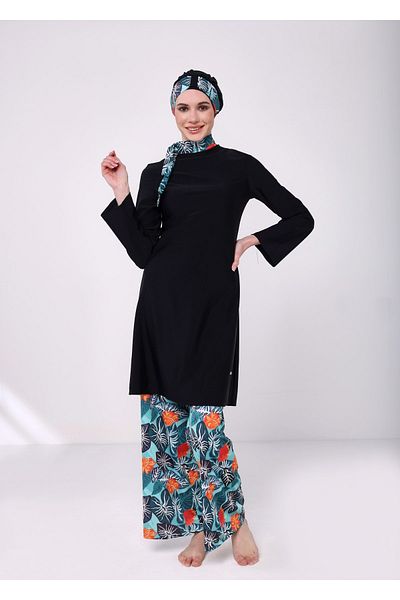 TESMAY Lycra Design Fully Covered Hijab Swimsuit