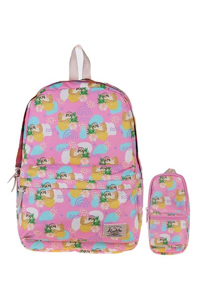 KAUKKO Set de școală și rucsac zilnic Nature Lazy Monkey