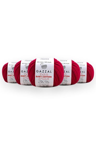 Gazzal Baby Cotton Xl 50 Gr, 5 Τεμάχια Πακέτο Amigurumi, Punch Χειροποίητο Νήμα Taka Yarn (3415 Xl)