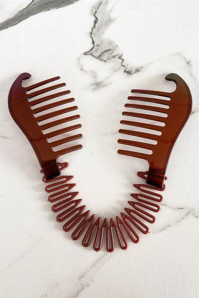 TAKIŞTIR Καφέ ελαστικό χτένισμα μαλλιών σε σχήμα αλογοουράς