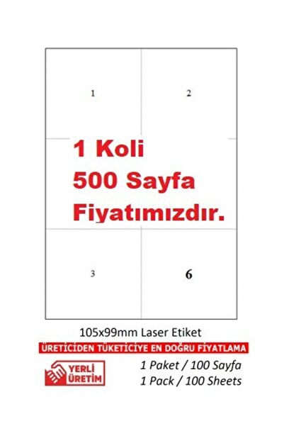 A1 Etiket A1label Tw-2303 Veličina 105 X 99 mm 5 paketa laserskih etiketa 6 e...