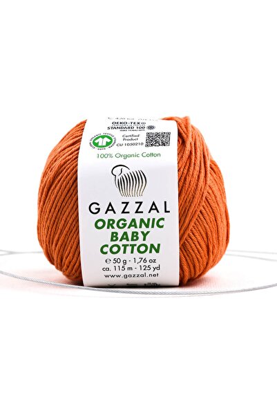 Gazzal Organıc Baby Cotton 50 Gr 5'li Paket %100 Organik Pamuk El Örgü Ipligi Taka Yarn (438 Obc)